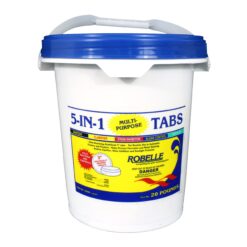 Robelle 20-Pounds Premium 5-In-1 Multi-Purpose Tabs, Chlorine Tablets 3 Inch, Made in USA