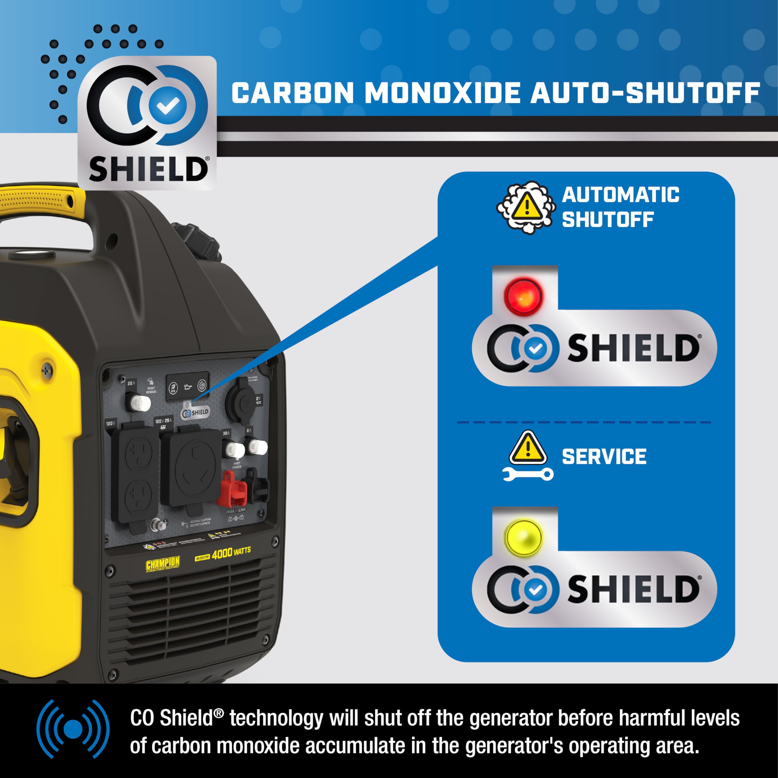 Champion Power Equipment 4000-Watt RV Ready Portable Inverter Generator with Quiet Technology and CO Shield Champion Power Equipment 4000-Watt RV Ready Portable Inverter Generator with Quiet Technology and CO Shield - Image 15