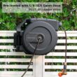 Giraffe Tools AW505/8 Retractable Garden Hose Reel 5/8" x 115+5 ft, Slow Retraction, Dark Grey