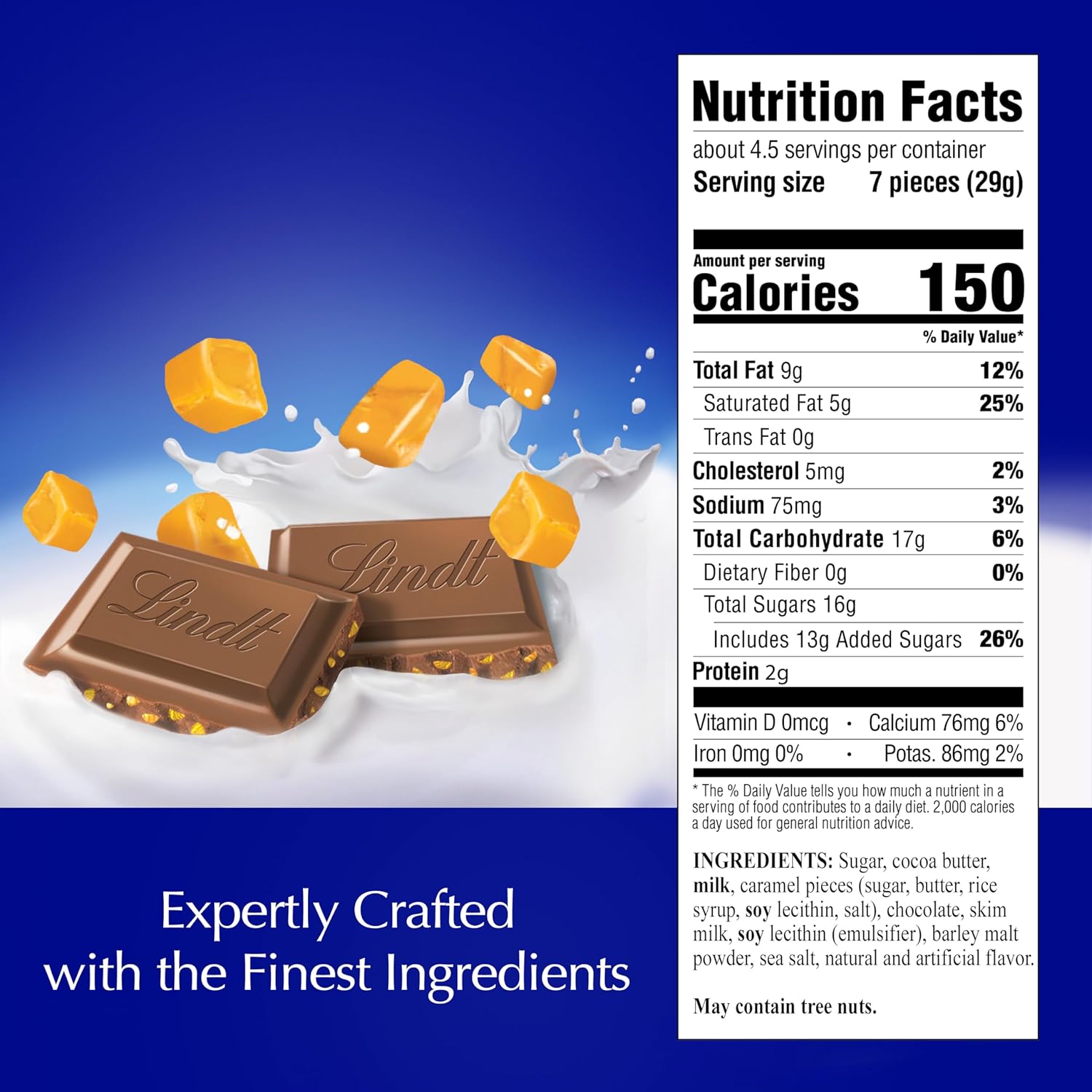 Lindt CLASSIC RECIPE Caramel with Sea Salt Milk Chocolate Bar, Milk Chocolate Candy with Pieces of Caramel and Sea Salt, 4.4 oz. (12 Pack) Lindt CLASSIC RECIPE Caramel with Sea Salt Milk Chocolate Bar, Milk Chocolate Candy with Pieces of Caramel and Sea Salt, 4.4 oz. (12 Pack) - Image 2