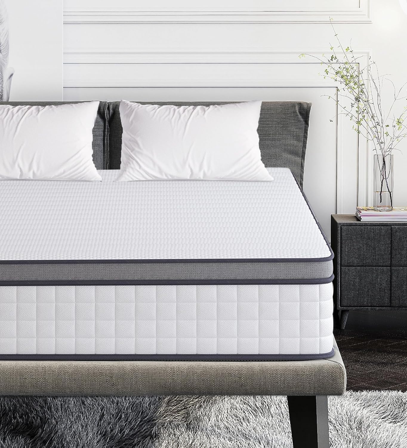 Elitspace Queen Mattresses, 10 Inch Queen Size Mattress, Medium Firm Feel Memory Foam & Individual Pocket Springs Elitspace Queen Mattresses, 10 Inch Queen Size Mattress, Medium Firm Feel Memory Foam & Individual Pocket Springs - Image 7