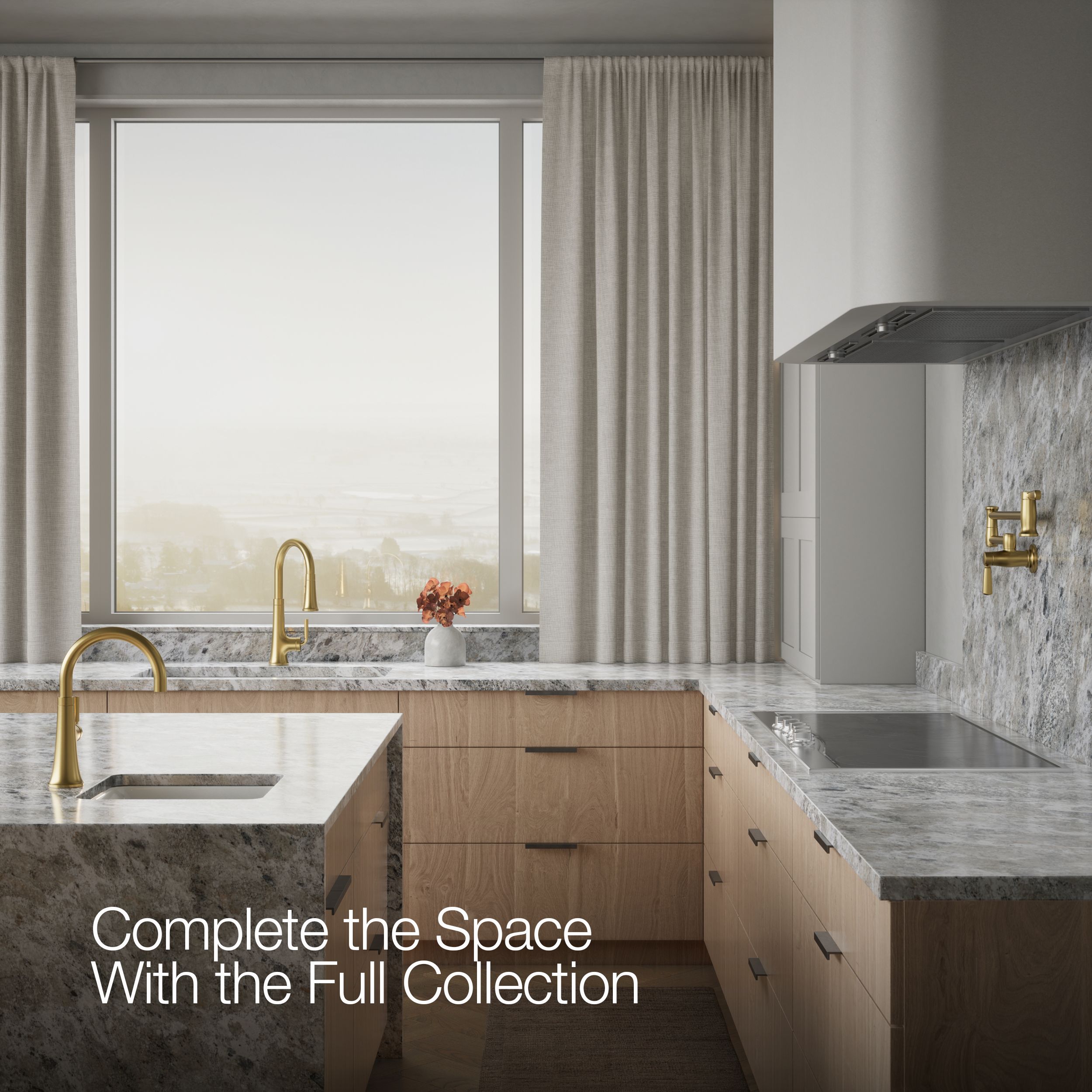 KOHLER Vibrant Brushed Moderne Brass Single Handle Wall-mount Pot Filler Kitchen Faucet KOHLER Vibrant Brushed Moderne Brass Single Handle Wall-mount Pot Filler Kitchen Faucet - Image 11