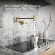 KOHLER Vibrant Brushed Moderne Brass Single Handle Wall-mount Pot Filler Kitchen Faucet KOHLER Vibrant Brushed Moderne Brass Single Handle Wall-mount Pot Filler Kitchen Faucet