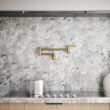 KOHLER Vibrant Brushed Moderne Brass Single Handle Wall-mount Pot Filler Kitchen Faucet KOHLER Vibrant Brushed Moderne Brass Single Handle Wall-mount Pot Filler Kitchen Faucet
