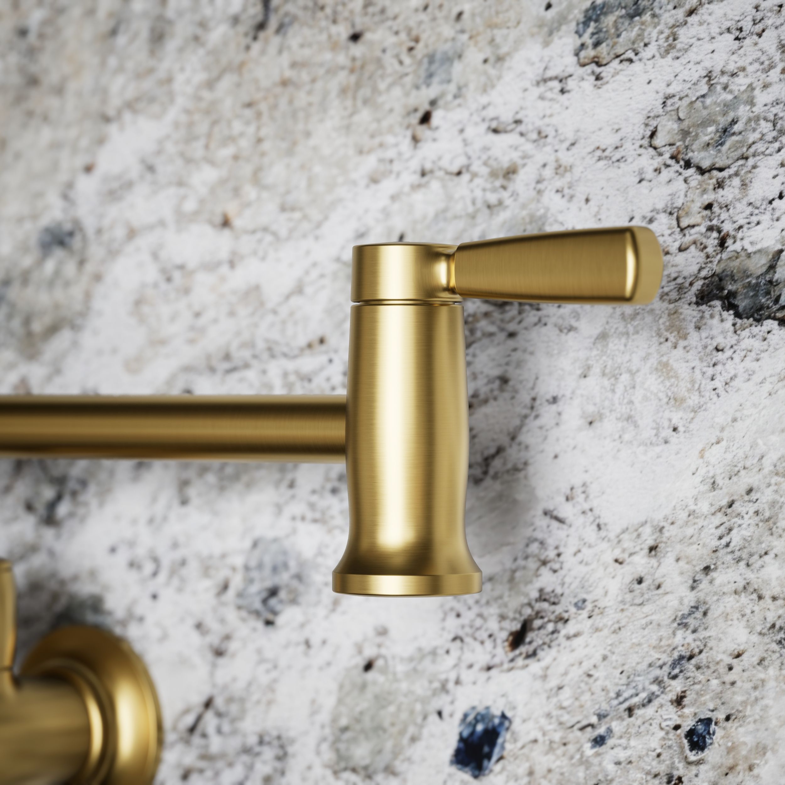 KOHLER Vibrant Brushed Moderne Brass Single Handle Wall-mount Pot Filler Kitchen Faucet KOHLER Vibrant Brushed Moderne Brass Single Handle Wall-mount Pot Filler Kitchen Faucet - Image 4