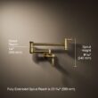 KOHLER Vibrant Brushed Moderne Brass Single Handle Wall-mount Pot Filler Kitchen Faucet KOHLER Vibrant Brushed Moderne Brass Single Handle Wall-mount Pot Filler Kitchen Faucet