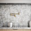 KOHLER Vibrant Brushed Moderne Brass Single Handle Wall-mount Pot Filler Kitchen Faucet KOHLER Vibrant Brushed Moderne Brass Single Handle Wall-mount Pot Filler Kitchen Faucet