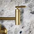 KOHLER Vibrant Brushed Moderne Brass Single Handle Wall-mount Pot Filler Kitchen Faucet KOHLER Vibrant Brushed Moderne Brass Single Handle Wall-mount Pot Filler Kitchen Faucet