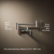 KOHLER Vibrant Stainless Single Handle Wall-mount Pot Filler Kitchen Faucet KOHLER Vibrant Stainless Single Handle Wall-mount Pot Filler Kitchen Faucet