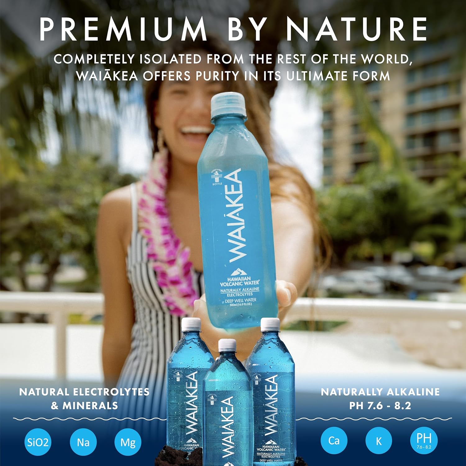 Waiakea Hawaiian Volcanic Water - Naturally Alkaline Water - pH Range 7.6 to 8.2 - All Natural Minerals & Electrolytes - 23.7 Fl Oz, 700 mL Waiakea Hawaiian Volcanic Water - Naturally Alkaline Water - pH Range 7.6 to 8.2 - All Natural Minerals & Electrolytes - 23.7 Fl Oz, 700 mL - Image 6