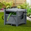 Suncast Hideaway Garden Hose Reel, Holds 100' of 5/8" Standard Vinyl Hose, Cyberspace Grey