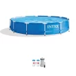 Intex Metal Frame Round Above Ground Swimming Pool w/Pump, 12' x 30"
