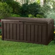 Keter Glenwood 101 Gallon Durable Resin Outdoor Storage and Organization Deck Box For Patio Furniture and Supplies, Brown Keter Glenwood 101 Gallon Durable Resin Outdoor Storage and Organization Deck Box For Patio Furniture and Supplies, Brown