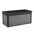 Keter Premier 150 Gallon Durable Resin Outdoor Storage and Organization Deck Box Ideal For Garden Patio Furniture and Supplies, Grey