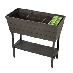 Keter Urban Bloomer Raised Garden Bed with Self-Watering and Drainage System Elevated Raised Planter for Backyard Patio Balcony