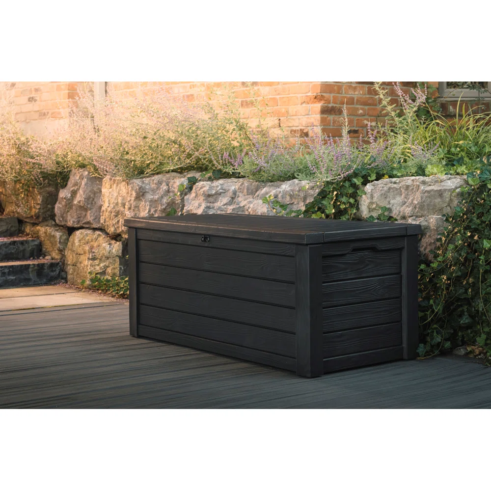 Keter Westwood 150 Gallon Large Durable Resin Outdoor Storage and Organization Deck Box For Patio Furniture and Supplies, Gray Keter Westwood 150 Gallon Large Durable Resin Outdoor Storage and Organization Deck Box For Patio Furniture and Supplies, Gray - Image 2