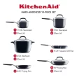 KitchenAid Hard Anodized Nonstick Cookware Pots and Pans Set, 10 Piece, Onyx Black