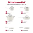 Kitchenaid Hard Anodized Ceramic Nonstick Cookware Pots And Pans Set, 10 Piece, Porcelain White