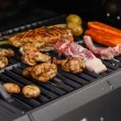 Monument Grills Mesa Series 2-Burner Free Standing Stailless Liquid Propane 24000 BTU Gas Grill with Cabinet, Black Monument Grills Mesa Series 2-Burner Free Standing Stailless Liquid Propane 24000 BTU Gas Grill with Cabinet, Black