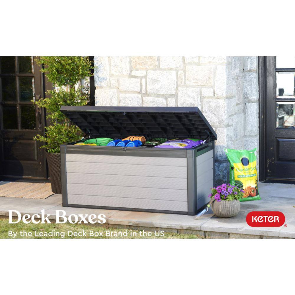 Keter Premier 150 Gallon Durable Resin Outdoor Storage and Organization Deck Box Ideal For Garden Patio Furniture and Supplies, Grey Keter Premier 150 Gallon Durable Resin Outdoor Storage and Organization Deck Box Ideal For Garden Patio Furniture and Supplies, Grey - Image 5
