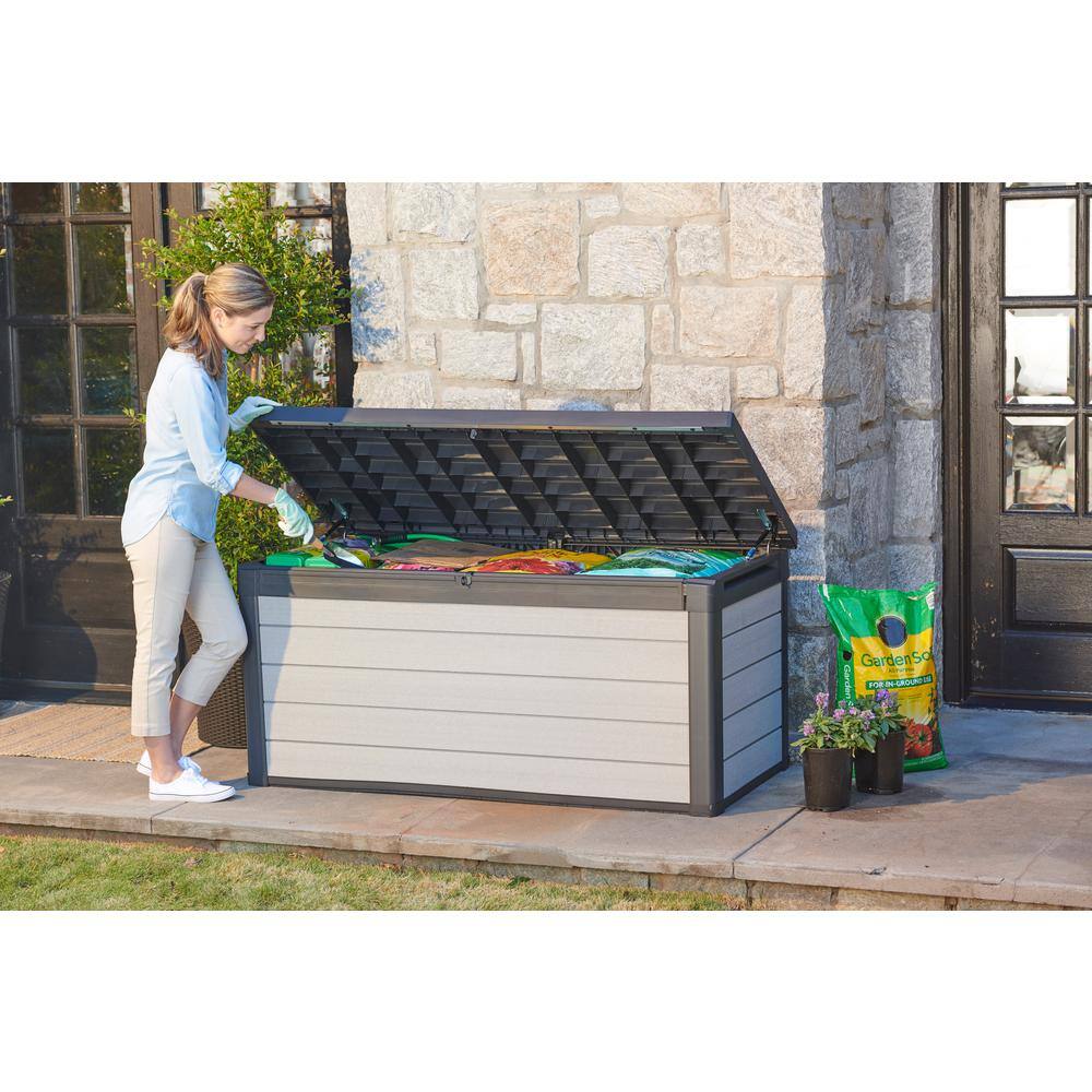 Keter Premier 150 Gallon Durable Resin Outdoor Storage and Organization Deck Box Ideal For Garden Patio Furniture and Supplies, Grey Keter Premier 150 Gallon Durable Resin Outdoor Storage and Organization Deck Box Ideal For Garden Patio Furniture and Supplies, Grey - Image 10