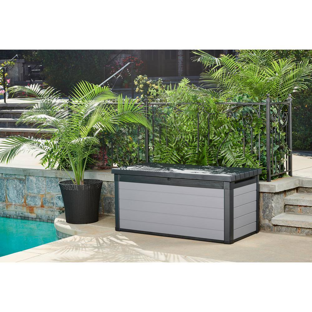 Keter Premier 150 Gallon Durable Resin Outdoor Storage and Organization Deck Box Ideal For Garden Patio Furniture and Supplies, Grey Keter Premier 150 Gallon Durable Resin Outdoor Storage and Organization Deck Box Ideal For Garden Patio Furniture and Supplies, Grey - Image 6