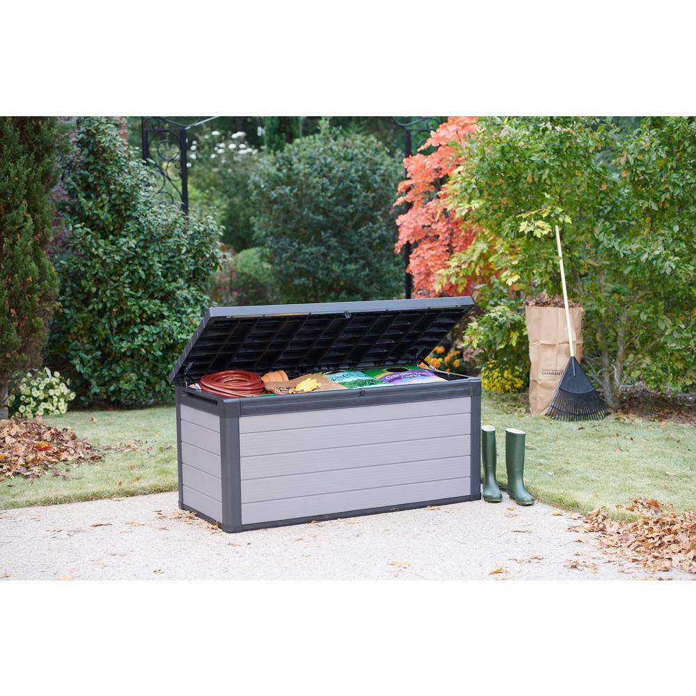 Keter Premier 150 Gallon Durable Resin Outdoor Storage and Organization Deck Box Ideal For Garden Patio Furniture and Supplies, Grey Keter Premier 150 Gallon Durable Resin Outdoor Storage and Organization Deck Box Ideal For Garden Patio Furniture and Supplies, Grey - Image 7
