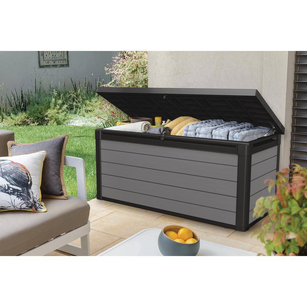 Keter Premier 150 Gallon Durable Resin Outdoor Storage and Organization Deck Box Ideal For Garden Patio Furniture and Supplies, Grey Keter Premier 150 Gallon Durable Resin Outdoor Storage and Organization Deck Box Ideal For Garden Patio Furniture and Supplies, Grey - Image 8