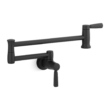 KOHLER Matte Black Single Handle Wall-mount Pot Filler Kitchen Faucet