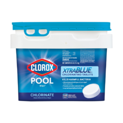 Clorox Pool&Spa XtraBlue 3” Swimming Pool Chlorinating Tablets, Kills Bacteria & Stops Algae (25 LB)