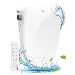 iliD Smart Bidet Toilet Seat, Electric Elongated Ecoseat with Four Cleaning Modes, Adjustable Angle and Pressure, Remote Control