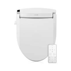Brondell LE99 Bidet Toilet Seat, Fits Elongated Toilets, Electric Bidet with Remote, Warm Air Dryer, Strong Wash Mode