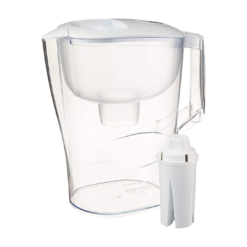 Amazon Basics 10-Cup Water Pitcher with Filter, Compatible with Brita, 1 Pack, White