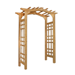 Vita Mezza 4.92-ft W x 7.13-ft H Flat Golden Brown Cedar Garden Arbor