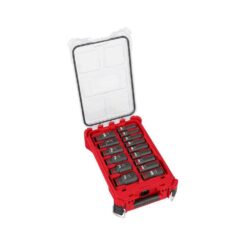 Milwaukee SHOCKWAVE Impact-Duty 1/2 in. Drive SAE Deep Well Impact PACKOUT Socket Set (15-Piece) 49-66-6802