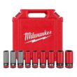 Milwaukee SHOCKWAVE Impact-Duty 1/2 in. Drive Deep SAE & Metric Lug Nut Impact Socket Set (9-Piece) 49-66-7832