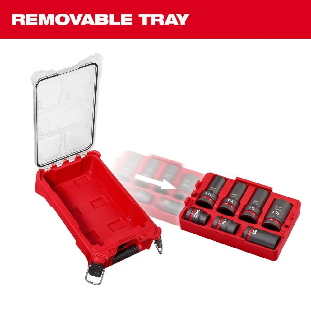 Milwaukee 49-66-7840 SHOCKWAVE Impact Duty 1 in Drive 7 Piece MM & SAE Wheel Service Socket PACKOUT Set Milwaukee 49-66-7840 SHOCKWAVE Impact Duty 1 in Drive 7 Piece MM & SAE Wheel Service Socket PACKOUT Set - Image 5