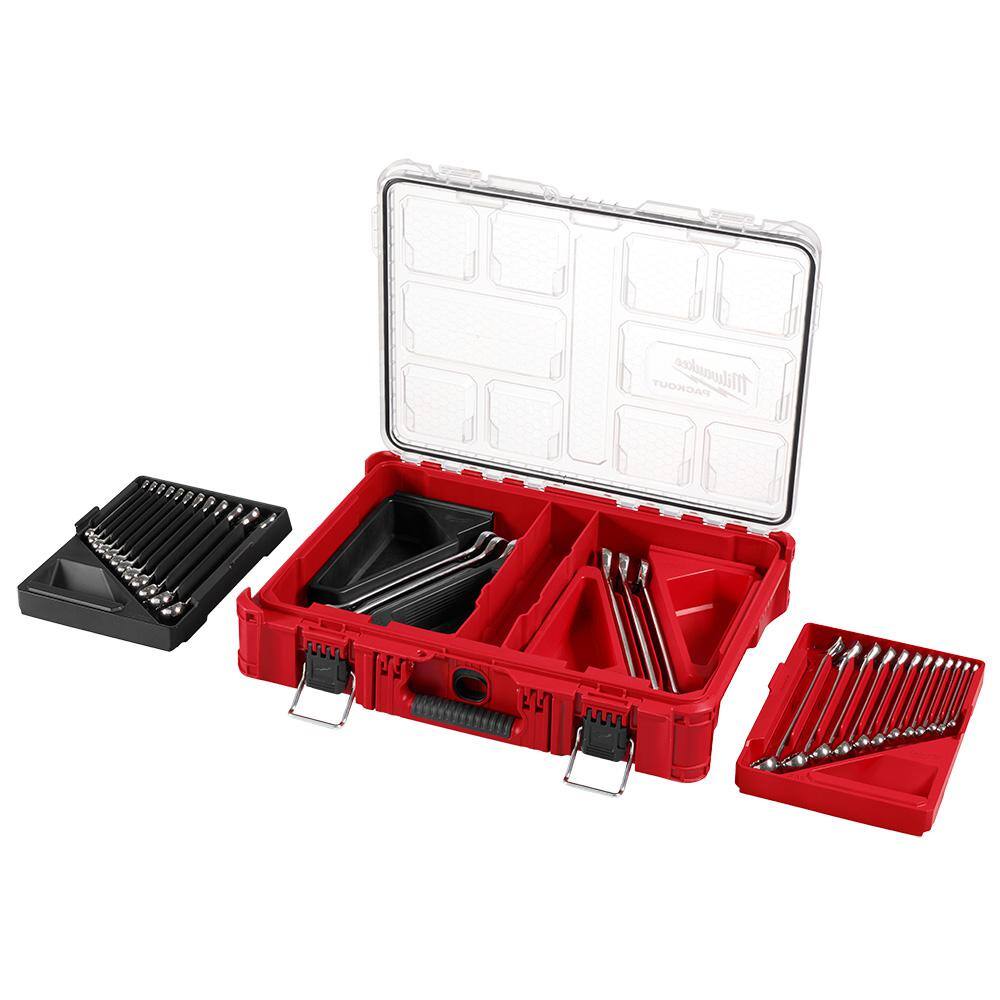 Milwaukee Metric/SAE Combination Wrench Set with PACKOUT Organizer (30-Piece) 48-22-9485 Milwaukee Metric/SAE Combination Wrench Set with PACKOUT Organizer (30-Piece) 48-22-9485