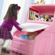 Step2 Lift and Hide Bookcase Toy Box, Pink Step2 Lift and Hide Bookcase Toy Box