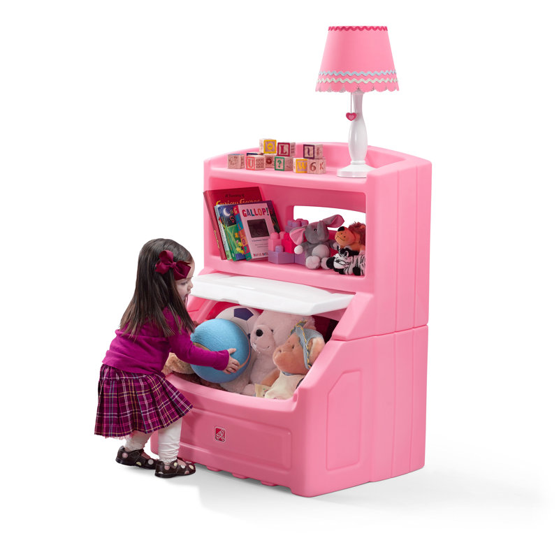 Step2 Lift and Hide Bookcase Toy Box, Pink Step2 Lift and Hide Bookcase Toy Box