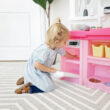 Step2 Fun with Friends Toddler Pretend Play Toy Kitchen Set , Pink/White