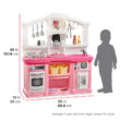 Step2 Fun with Friends Toddler Pretend Play Toy Kitchen Set , Pink/White