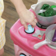 Step2 Fun with Friends Toddler Pretend Play Toy Kitchen Set , Pink/White