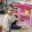 Step2 Fun with Friends Toddler Pretend Play Toy Kitchen Set , Pink/White