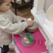 Step2 Fun with Friends Toddler Pretend Play Toy Kitchen Set , Pink/White