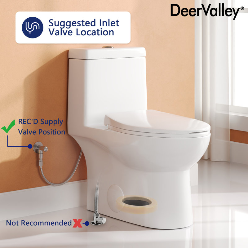 Ally Dual-Flush Elongated One-Piece Toilet with Glazed Surface Modern Toilet with Comfort Seat Height (Seat Included)