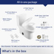 Ally Dual-Flush Elongated One-Piece Toilet with Glazed Surface Modern Toilet with Comfort Seat Height (Seat Included)