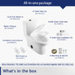 Ally Dual-Flush Elongated One-Piece Toilet with Glazed Surface Modern Toilet with Comfort Seat Height (Seat Included)