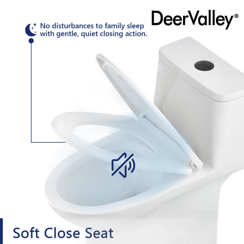 Ally Dual-Flush Elongated One-Piece Toilet with Glazed Surface Modern Toilet with Comfort Seat Height (Seat Included)