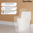 DeerValley Prism Dual-Flush Elongated One-Piece Toilet with Glazed Surface Lower Water Tank for Space Saving (Seat Included)